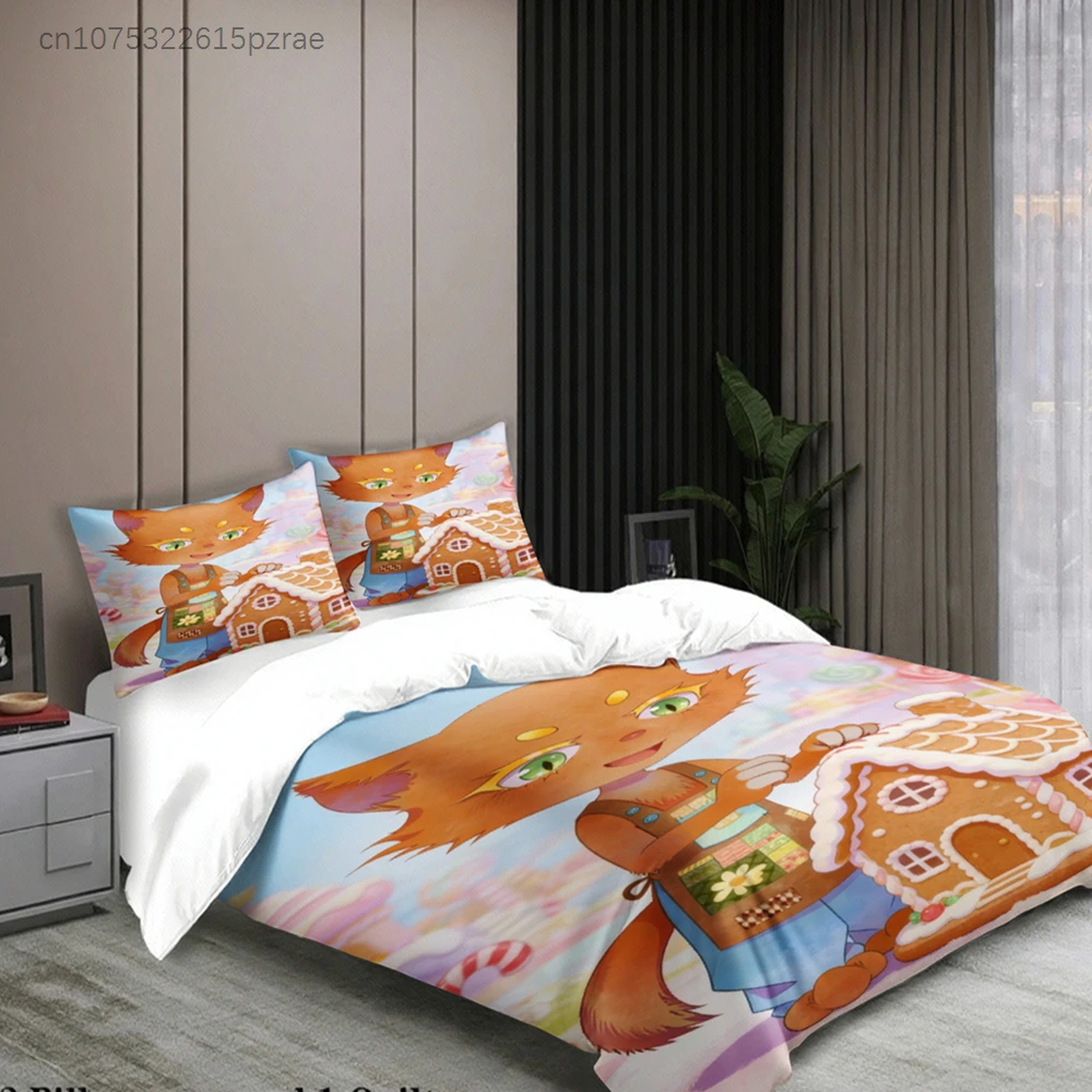Pink Bedding Set Softville Cozy Town Cute Fern The Quilt Fox With Duvet Cover & Pillowcase For Children's Bedroom Decor