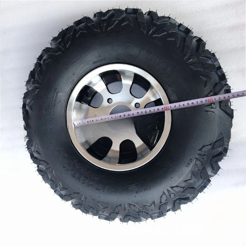 

Accessories 23 * 7-10 inch A-shaped vacuum tire with aluminum hub assembly with decorative cover