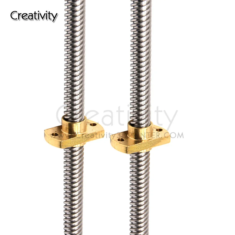 T8*8 Ender 3 Lead Screw Z axis Rod +Brass Nuts Lead 8MM 365/399/400MM for  Ender-3 V2 Ender 6 CR-10S CR-10 V2 CR-6 SE I3