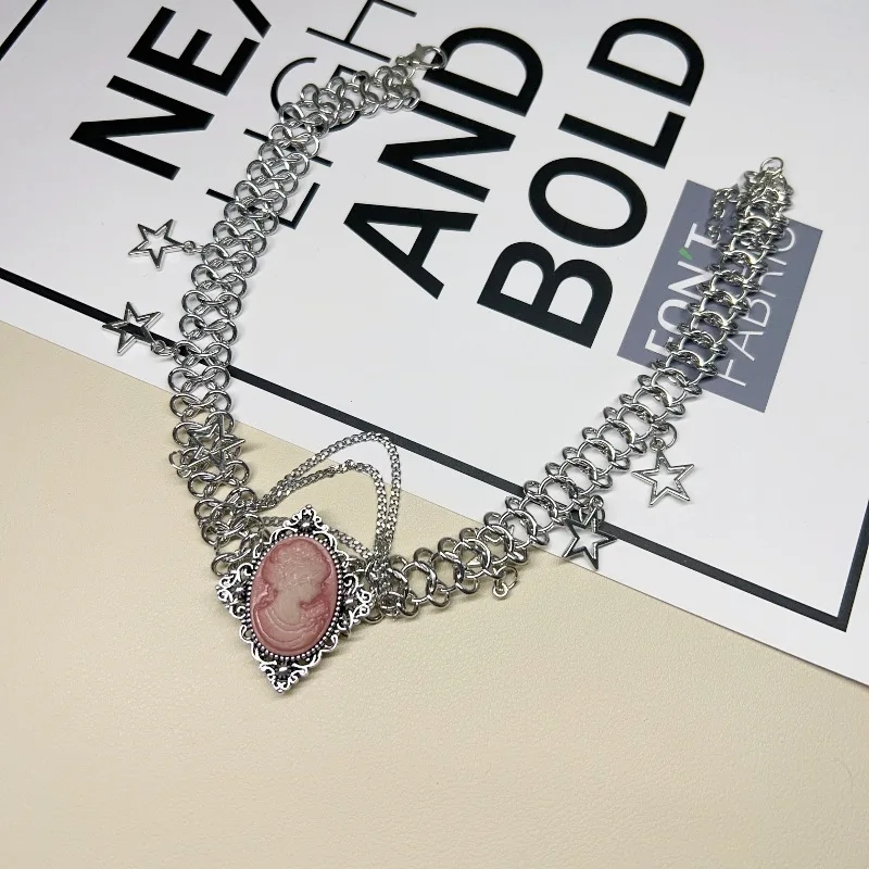 DIY accessories Fashion niche  retro punk girl personality versatile ins wind necklace neck chain high design temperament