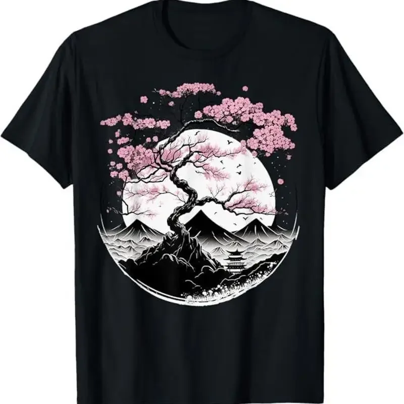 Japanese Sakura Garden Geisha Mount Fuji Cherry Blossom T Shirt