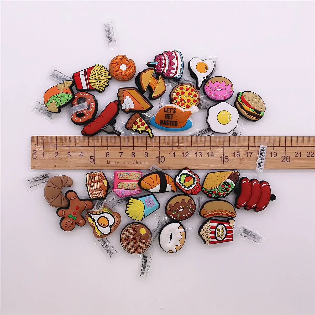 1pcs Original Food PVC Shoe Charms French Fries Hamburg Hot Dog Omelet Bread Shapes Shoe Buckle Decorations for Kids Party Gifts