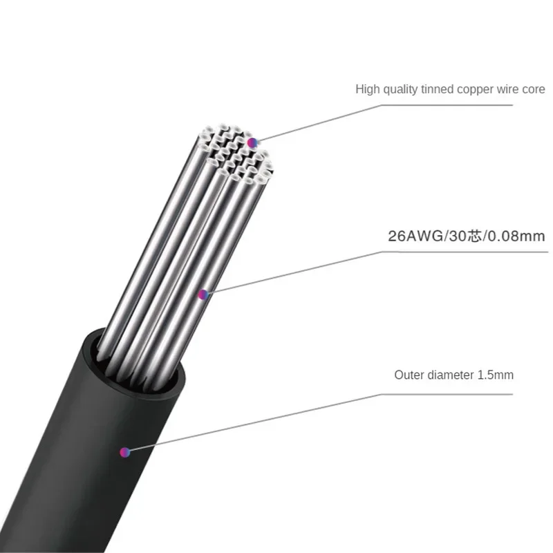 Dupont Line 26AWG Male To Male / Male To Female / Female To Female 2.54 1PIN Soft Silica Gel Cable 220V 1.2A 10CM 20CM 30CM 40CM