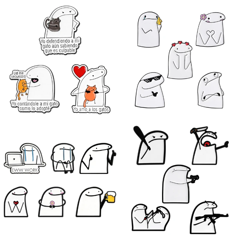 Cartoon Simple drawing Enamel Pins Cute Fun stick figures Brooch Lapel Badge Accessories Fashion Jewelry Gifts