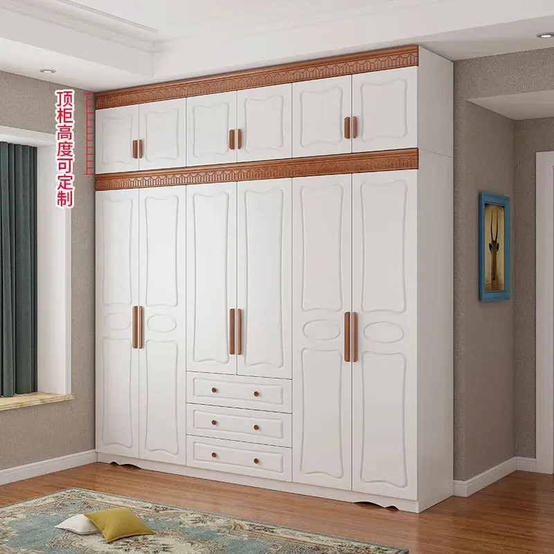 Mediterranean Style  Modern  bedroom wardrobes Rack Storage Organizer with Shelf room Furniture Wardrobe