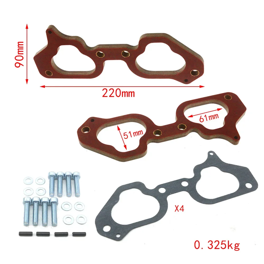 Phenolic Spacer Pair 8mm Thick for 02-14 Subaru WRX 04-15 STi 05-12 Air Intakes Parts For Air Intake System