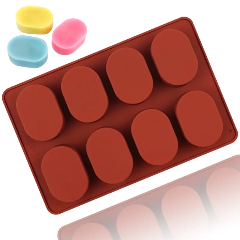 Ovale, glänzende Silikonform für Seifen- und Lotionsriegel, Harzgussform, Backform, Kuchendekorationswerkzeuge und Zubehör – Detail 5