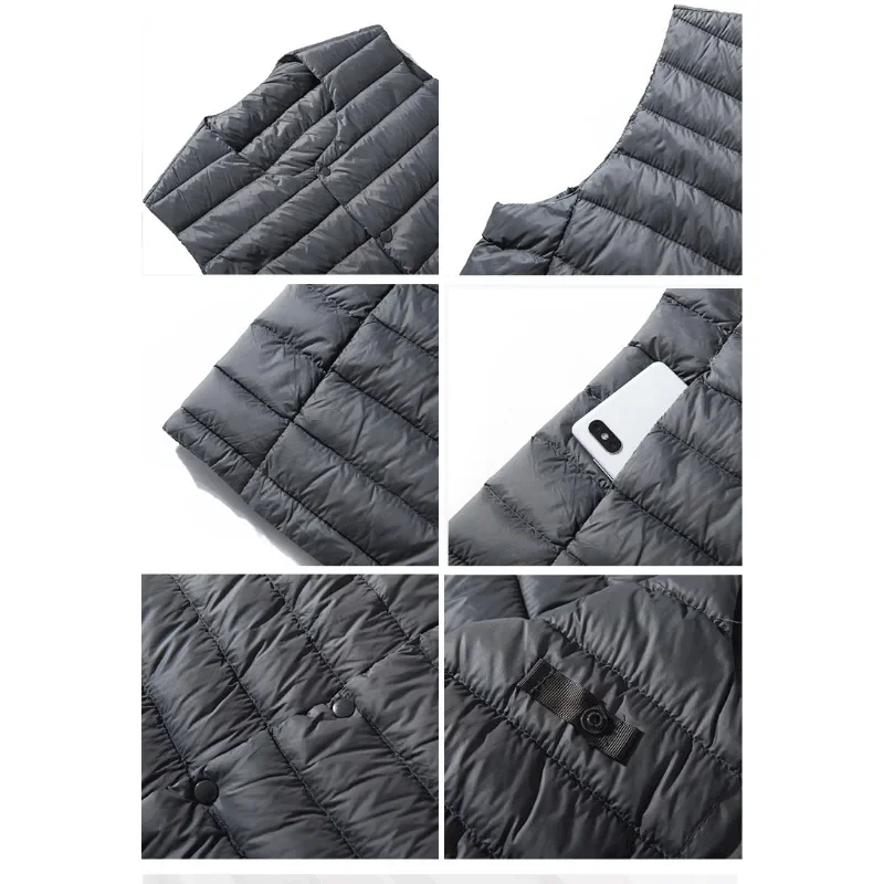 Luxury High-end Autumn Winter Warm Men's Down Waistcoat Lightweight Down Jacket Sleeveless Puffer Jacket Youth Big Size Vest
