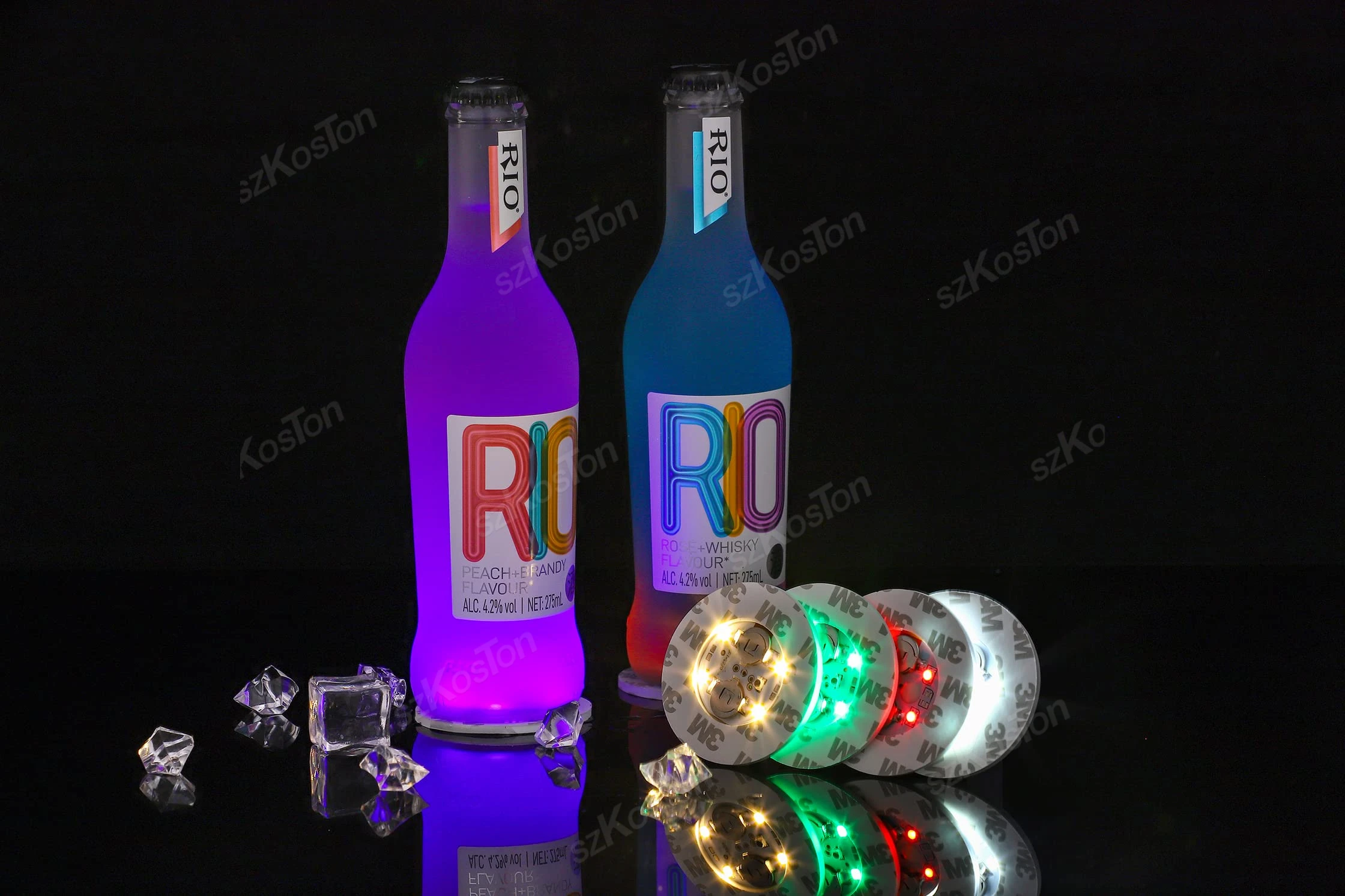 20/50PCS LED Coaster Light Cocktail Drink Lighted Colorful Coaster Bar KTV Wedding Party Lighting Luminous Bottle Sticker Decora
