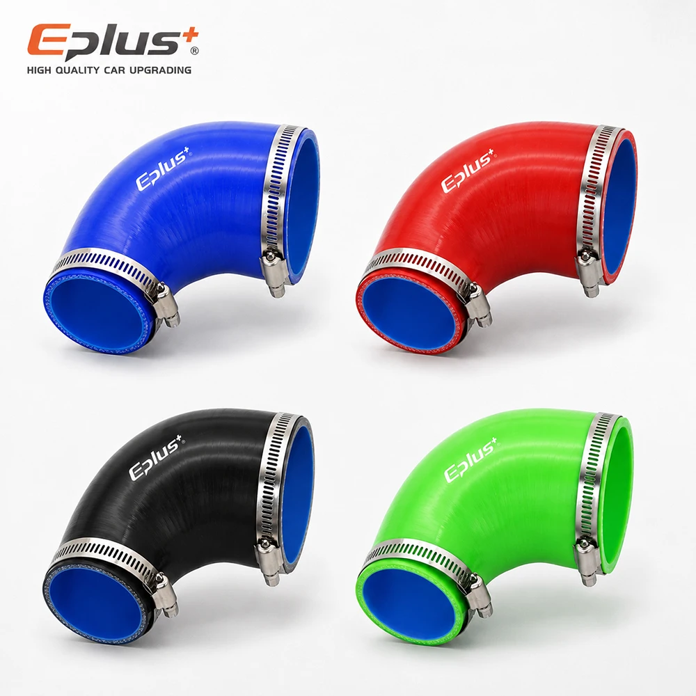 Conector de Mangueira de Silicone EPLUS 90 Graus, Adaptador de Tubo Redutor Azul, Preto, Verde, Resistência a Alta Temperatura, Gel de Silica Universal