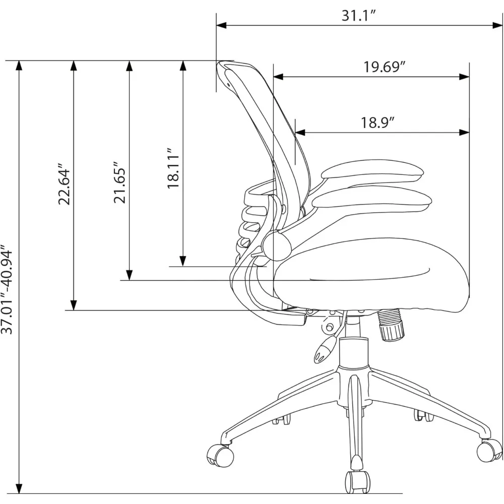 ®   Calusa Mesh-Stuhl mit mittlerer Rückenlehne, Schwarz