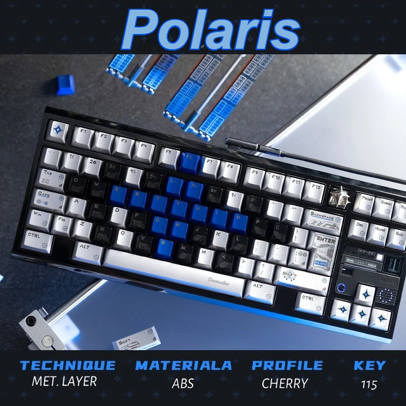 

Набор колпачков для клавиш Polaris, 115 клавиш, индивидуальный АБС-материал, колпачки для клавиатуры с вишневым профилем для механической клавиатуры, аксессуары, подарок