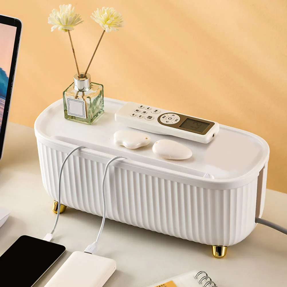 

Wire Storage Box ABS Cable Management Box Large Capacity Heat Dissipation Lid Design Cable Organizer for Home Office Power Cord