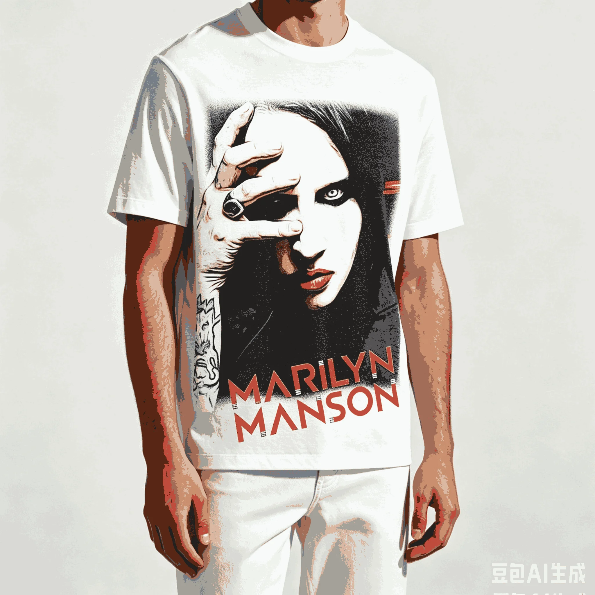 Marilyn Manson for Fan Gift T-shirt Men Women Harajuku Oversized Unisex Short Sleeve Streetwear high quality Couples Breathable