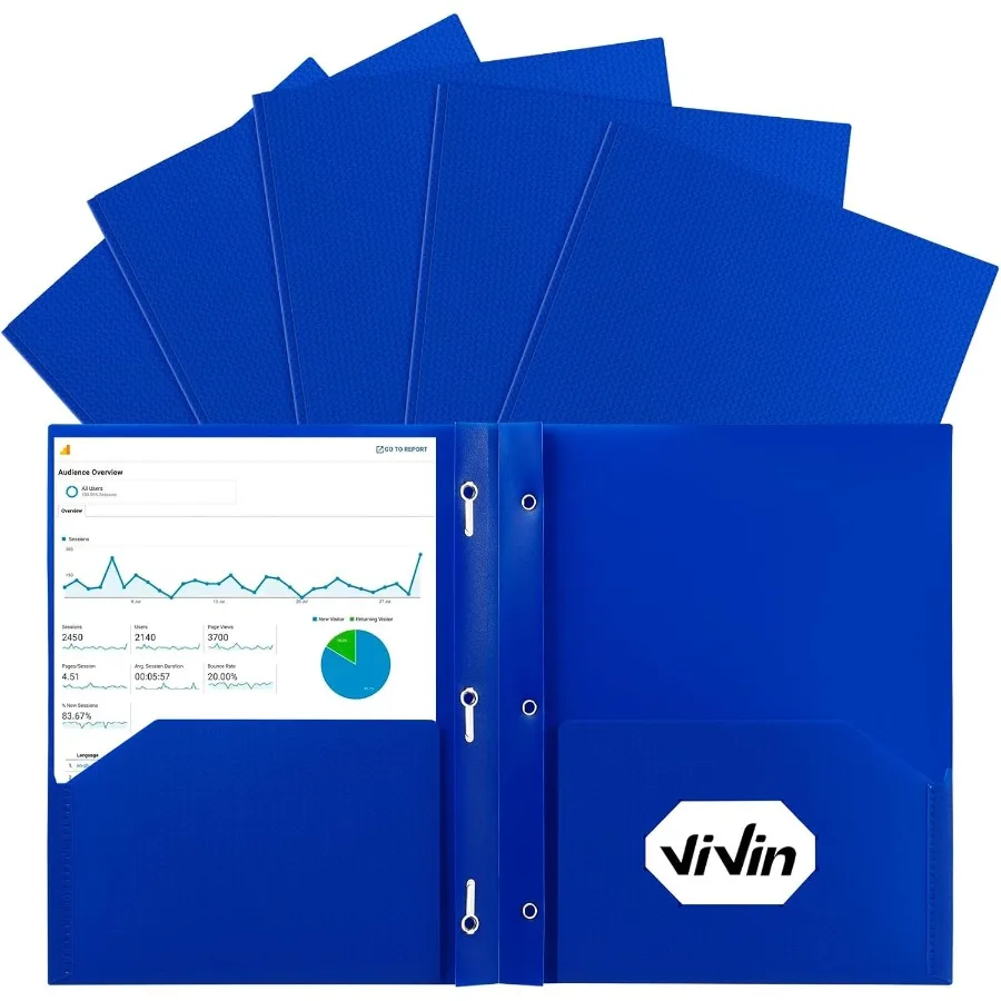 

Sturdy Plastic Folder 10 Pack 2 Pot Folder with Prongs Holds Letter Size Paper Poly File Plastic Folders with Pots and Brads fo