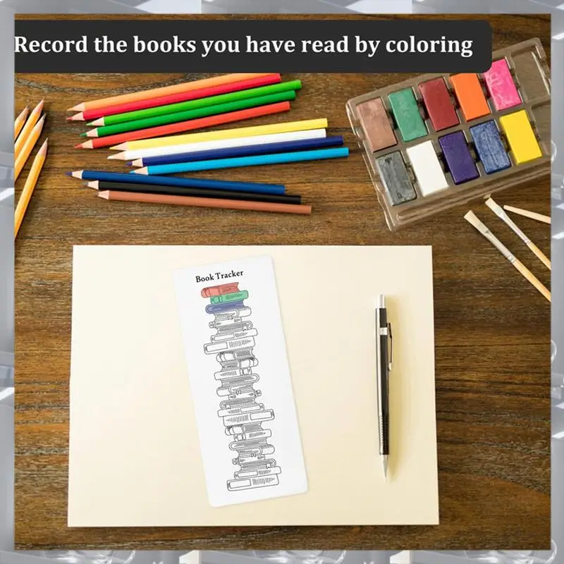 Hot Selling-24Pcs 2025 Reading List Bookmark, Coloring Book Tracker & Rating Reading Log Funny Reading List Page Marker,24Pcs 20