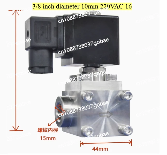 0~300 Bar  Stainless Steel High Pressure Solenoid Valve Electromagnetic Valve 1/4 1/2 3/4 3/8   AC 220v 24v Valvula