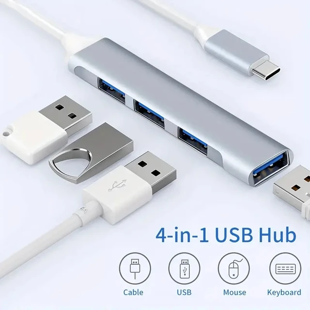 467 USB Dock Wielofunkcyjny Rozdzielacz Kabli Szybka Transmisja Danych Jeden na Cztery Rozgałęźniacze do Telefonu Komórkowego i Komputera
