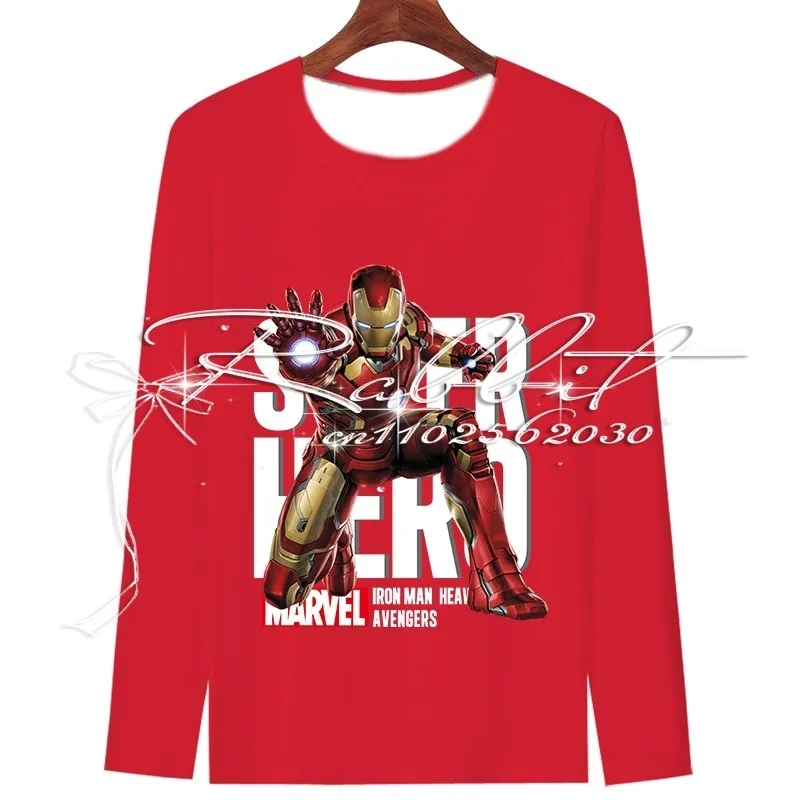 

2025 New Marvel Universe Superhero Steel 3D Printed Round Neck Sports Cycling Speed Drying Long Sleeve T-shirt Men's Long Sleeve