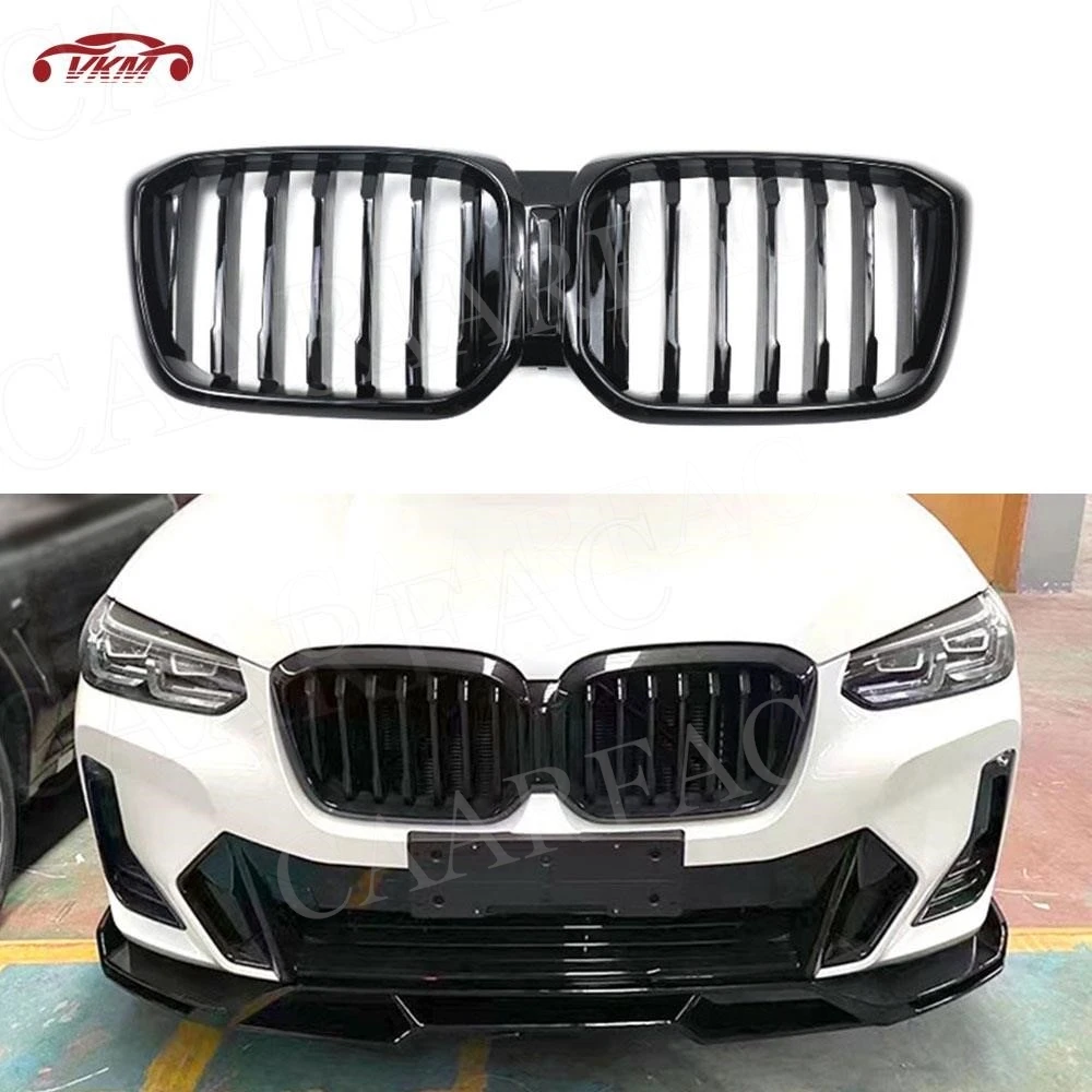 

Car Front Bumper Racing Grill for BMW X3 X4 G01 G02 2022+ Front Grille Gloss Black Car Styling Replacement