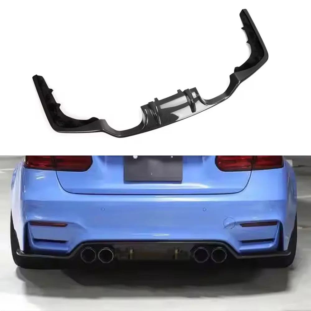 

Для BMW M3 F80 M4 F82 F83 Натуральный сухой задний бампер из углеродного волокна Задняя губа 3D-стиль Диффузор Спойлер Комплекты кузова Накладка Автомобильные аксессуары