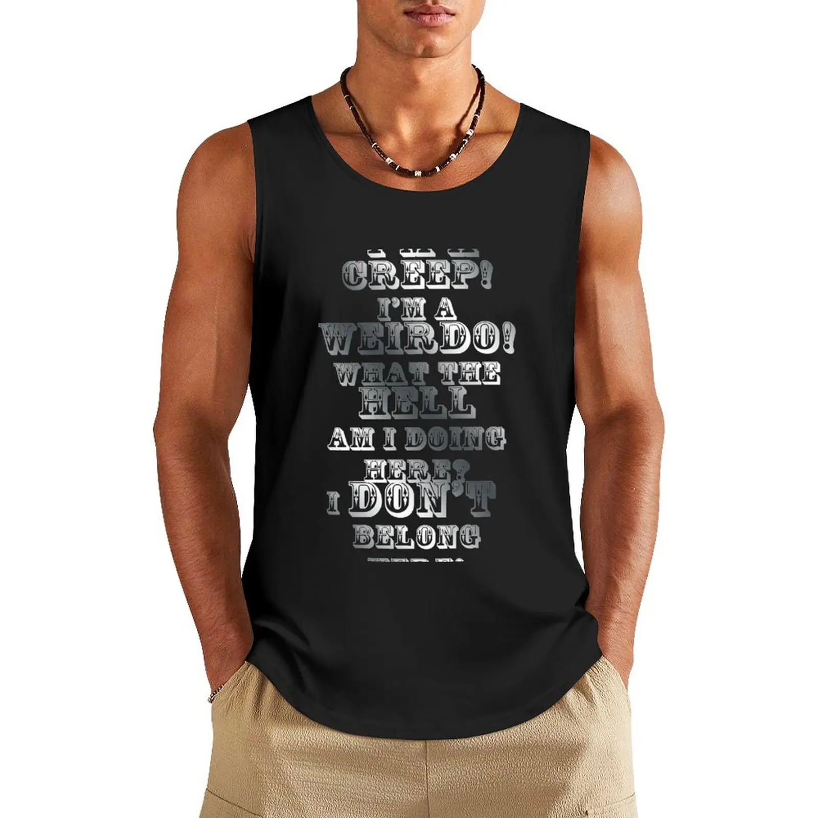 

creep Tank Top t-shirts for Men's gym Men's summer vest basketball men clothes
