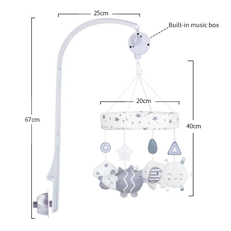 سرير الطفل جرس حشرجة الموت الطفل الشمال نمط الموسيقى الدورية مخرطة معلقة جرس مهدئا القماش لعبة هدية عيد الفصح #6
