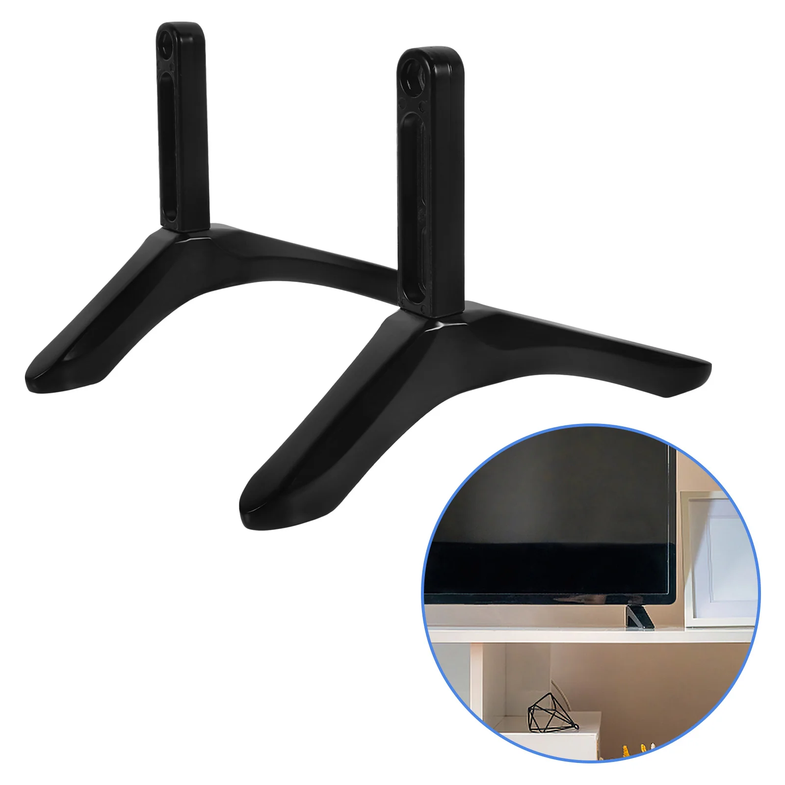 

1 set Base Pedestal Feet Tabletop Television Stand Replacement Holder Bracket Mount For Home Bedroom Hotel Use