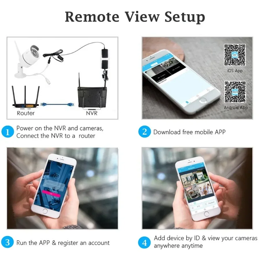 8ch Network Video Recorder 12.5 Inch 4 Ipcam Wifi Wireless 3mp 4ch Nvr Kit Home Security Cctv Camera Surveillance System