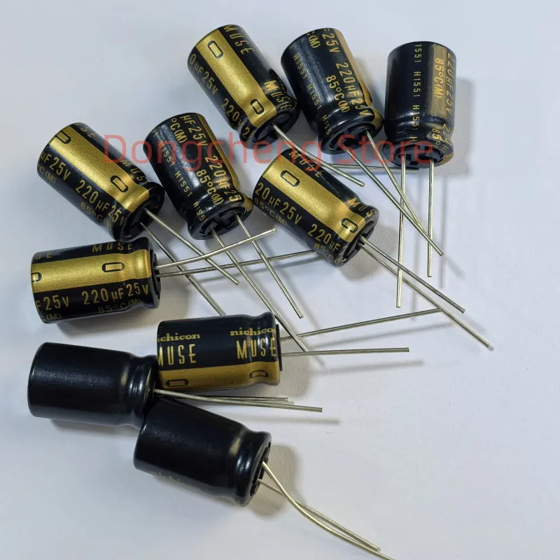 10 قطعة/30 قطعة/50 قطعة 100% جديد الأصلي 25V220uF 25V 220 فائق التوهج KZ MUSE نيكون Nichicon اليابان الأصلي حمى الصوت مُكثَّف كهربائيًا