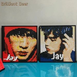 Xây dựng gạch phẳng DIY khối các mảnh cho trẻ em, gạch tròn, khảm, chân dung, thiết kế nghệ thuật, đồ chơi, MOC, 35381, 98138, 800pcs 6 Ngói bán hàng thu nhỏ chính - №2