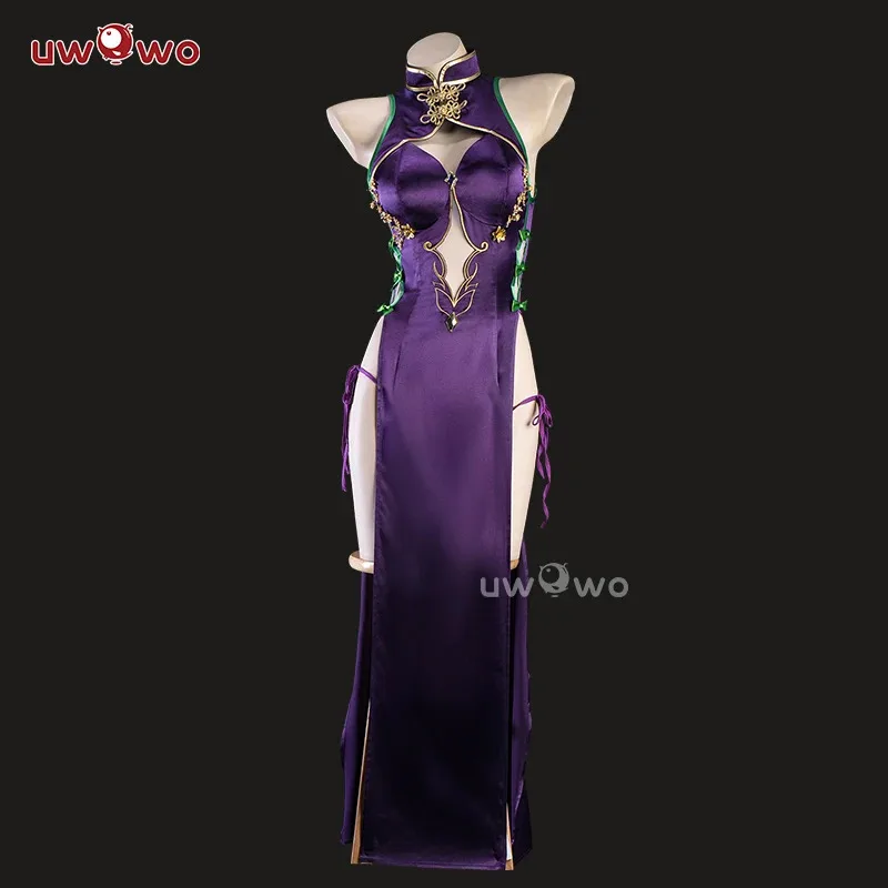 

LQIN STOCK UWOWO C.C. Cosplay Codee Geasss: C.C. CC Purple Cheongsam Cosplay Costume Purple Dress Halloween Costume