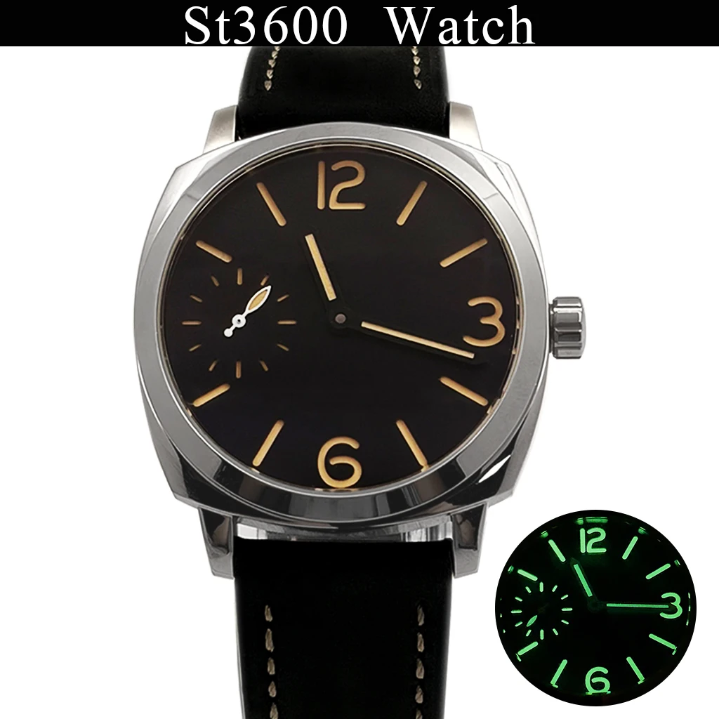 

New Genuine St3600 42mm Fashion Watch St3600 Movement Hot Selling Watch Sapphire Crystal Glass Men's Manual Mechanical watch