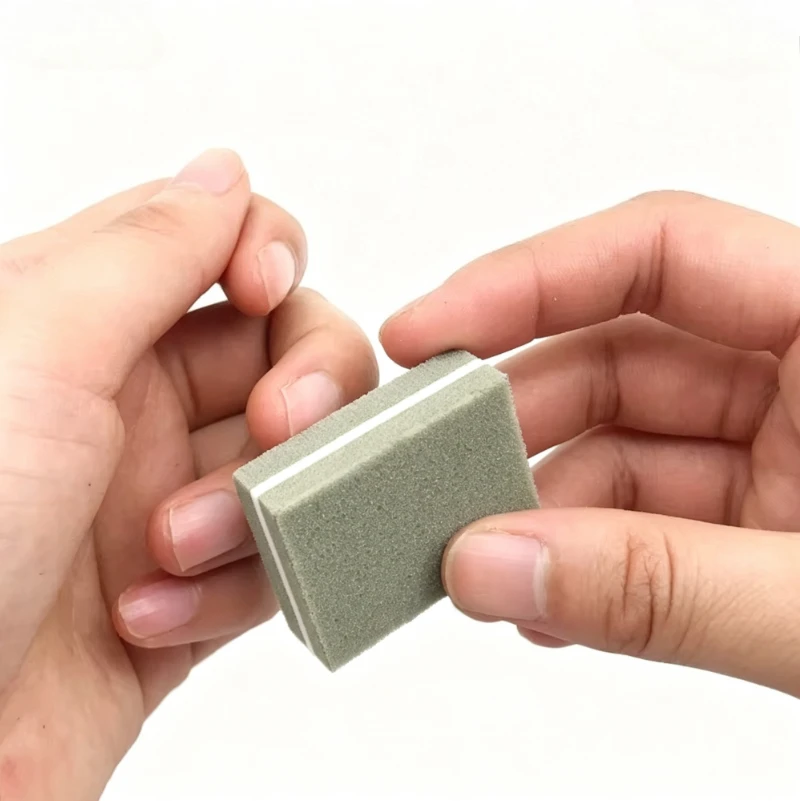 50 Pieces Mini Double Sided Sponge Nail Buff Blocks Grey Three Layers Disposable Nail Sanding Polishing Sponge Buffer Portable Small Nail File Blocks Home Salon Manicure Tools