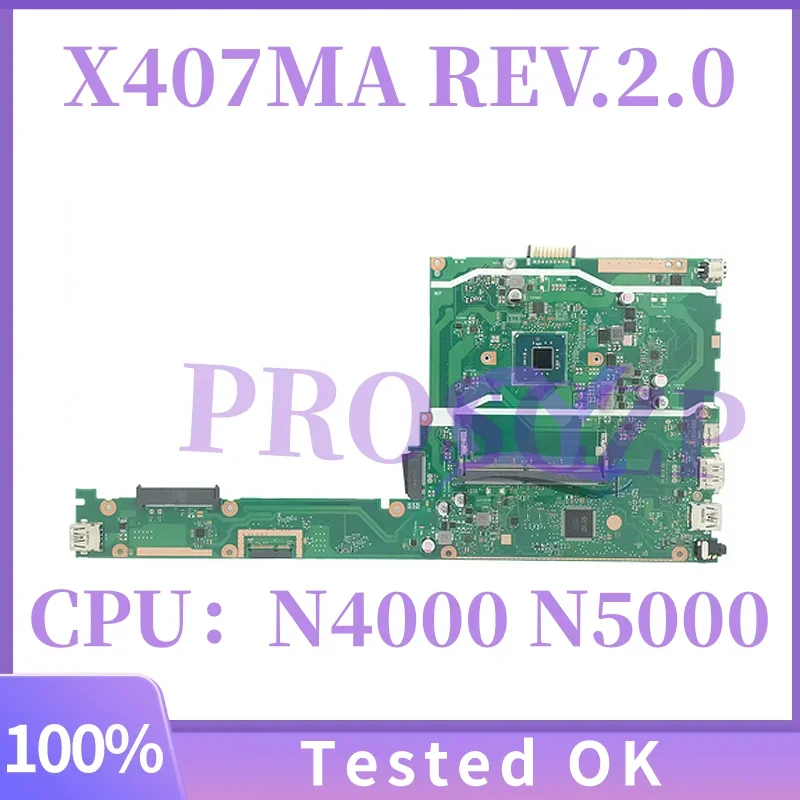 

For ASUS Asus VivoBook 14_ASUS X407MA X407M Laptop Motherboard KEFU X407MA Mainboard W/Pentium N4100 N5000 DDR4 100% Working
