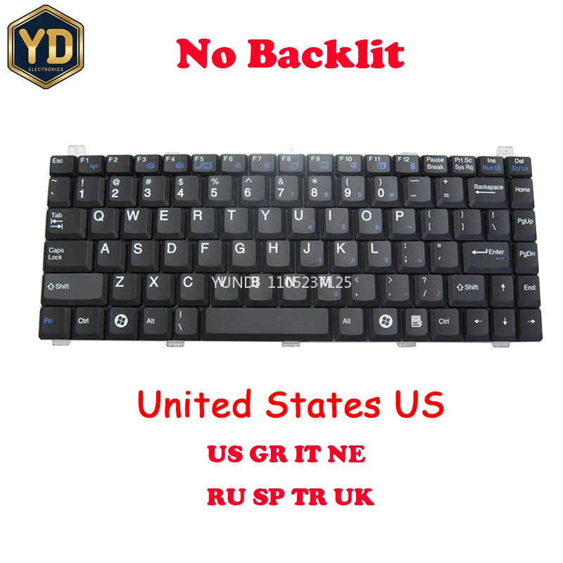 YD No Backlit US SP RU NE Keyboard For Getac V200 V200X V110 V200-X Italy Nordic NE Russian Spanish English US New