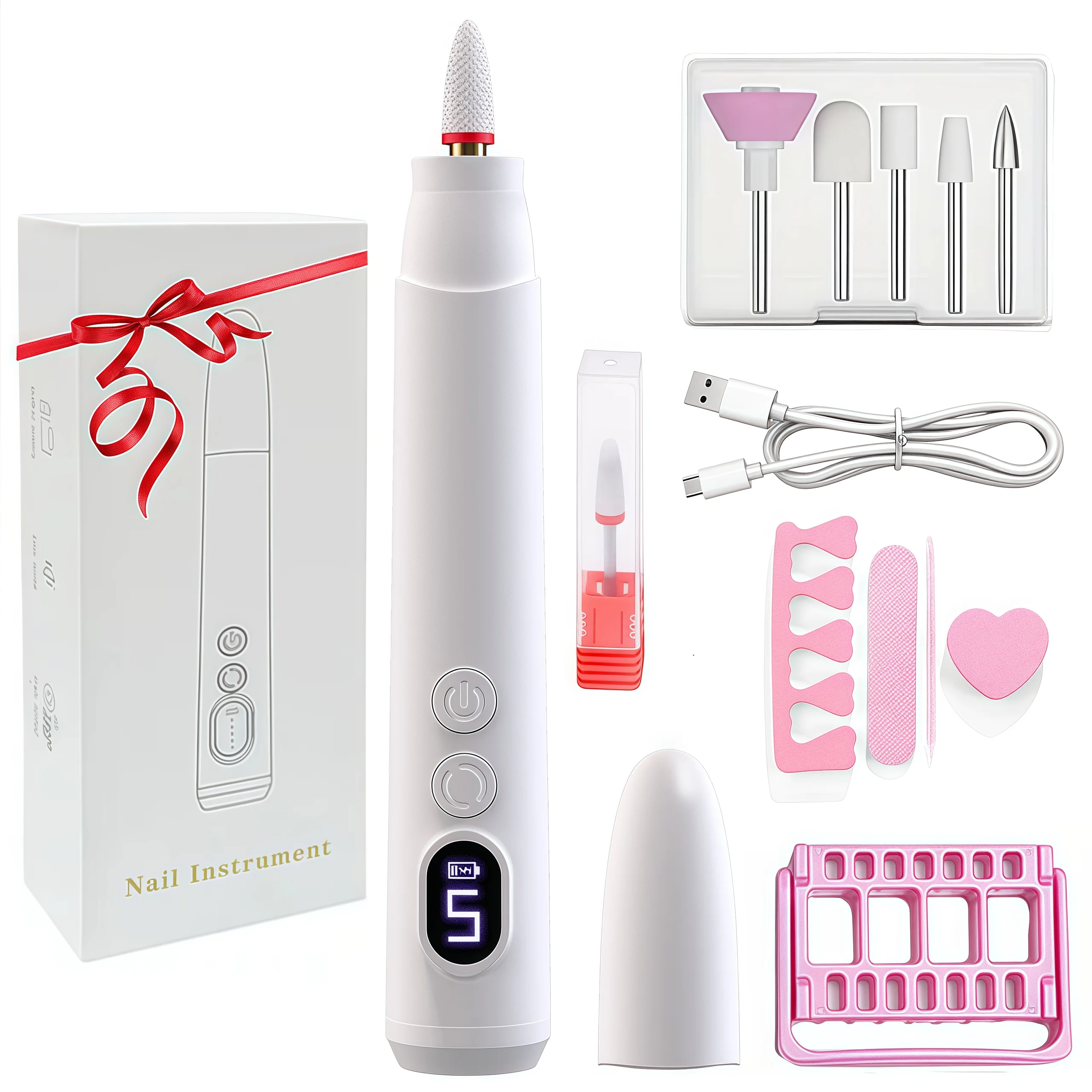 USB مسمار طحن القلم المنزل DIY مسمار الفن كيت مزيل طلاء الأظافر الإلكترونية للعناية المثالية بالأظافر #1