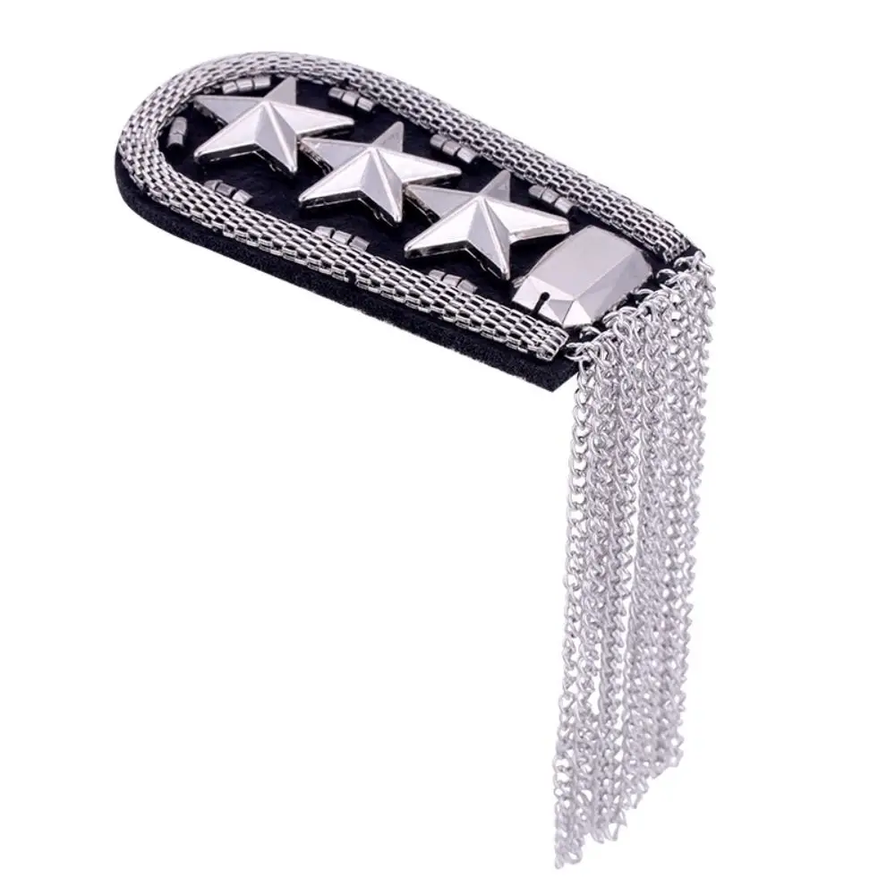 Exquisite Epaulet Tassel Chain Shoulder Board Punk Brooch Fringe Shoulder Mark Badge Pin Epaulette Gift
