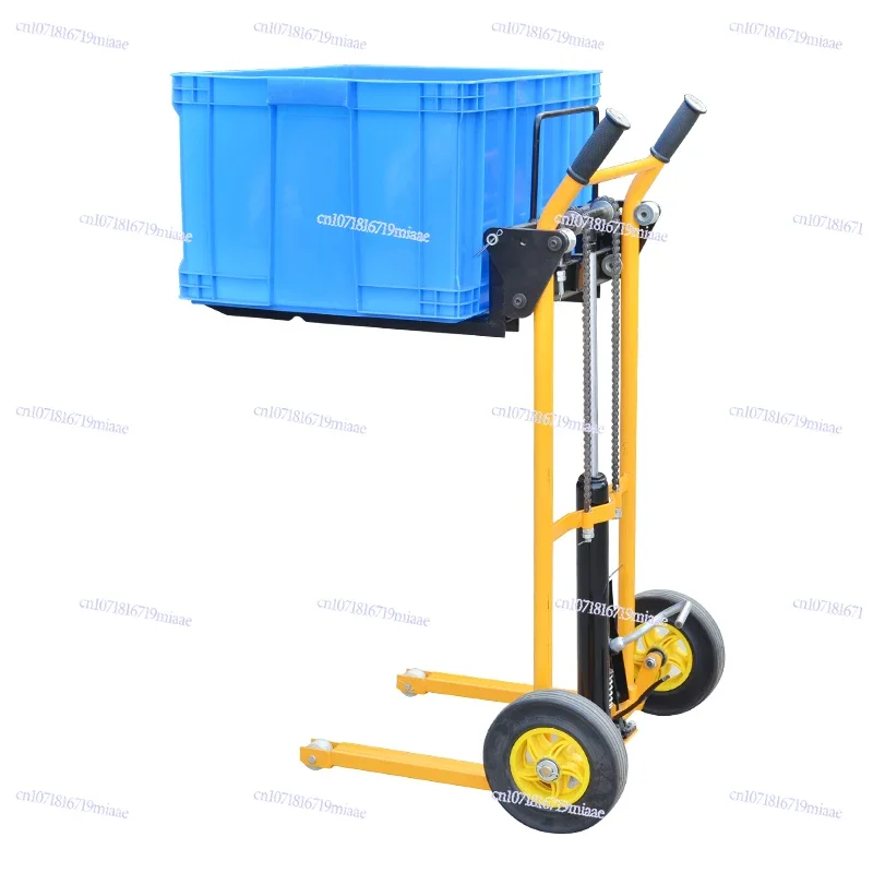 b11-6.10 Hydraulic Hand Push Stacker, Loading and Unloading Truck 150kg Light Forklift Lift Truck