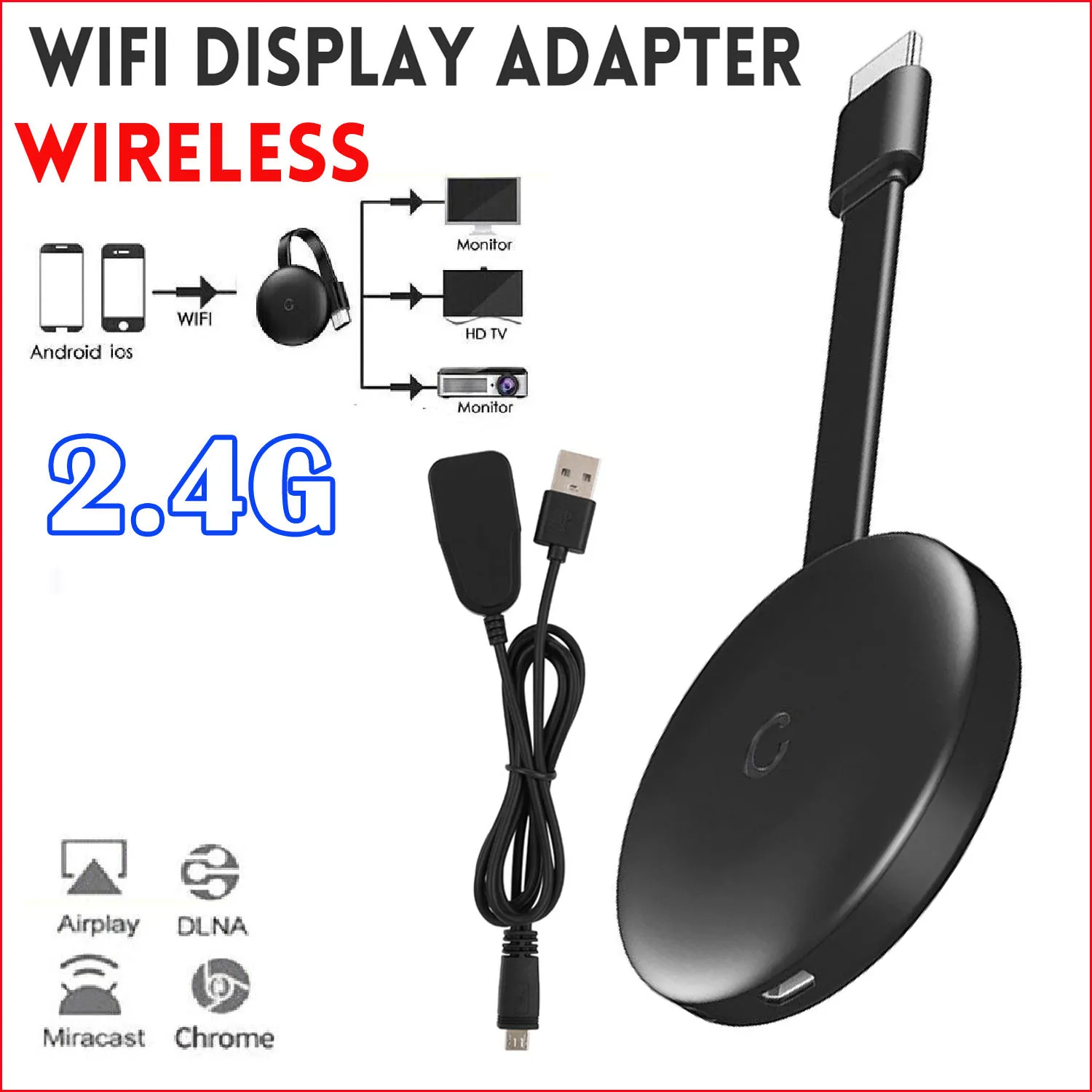 

For Chromecast Google Wireless Hdmi-Compatible Hd Display Media Streaming Video