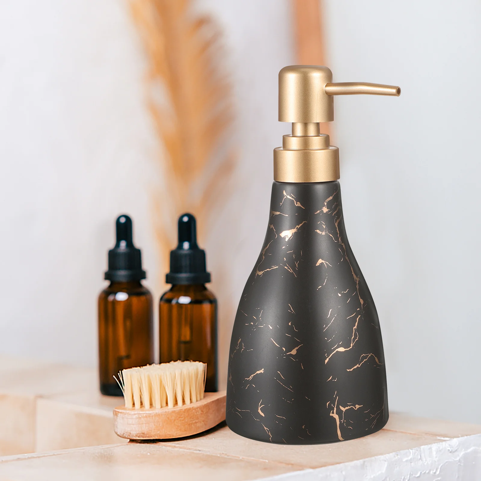 

Ceramic Shampoo Bottle Container and Conditioner Bottles Bathroom Lotion Dispensers Shower with Pump