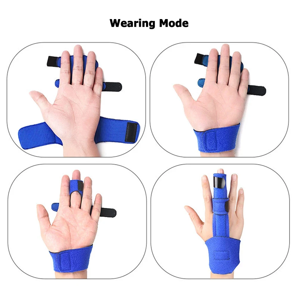 1Pcs Professional Breathable Anti-slip Finger Splint Wrap Fracture Protection Brace Corrector Support with Fixed Tape Bandage