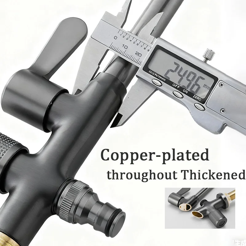 صنبور نحاسي بالكامل للاستخدام الخارجي ثنائي الغرض تبريد فردي مضاد للتجميد لغسيل السيارات/الري في الفناء/الحديقة/الشرفة/المطبخ