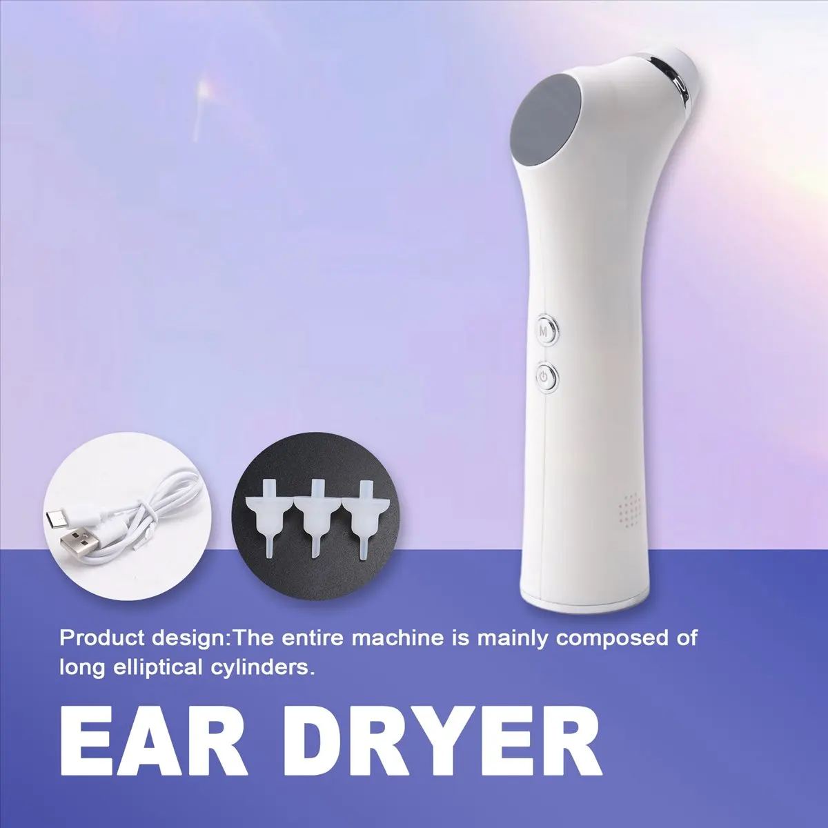 *A14E Home Intelligent Constant Temperature Ear Dryer for Ear Canal Drying and Care, 3 Types of Ear Tips