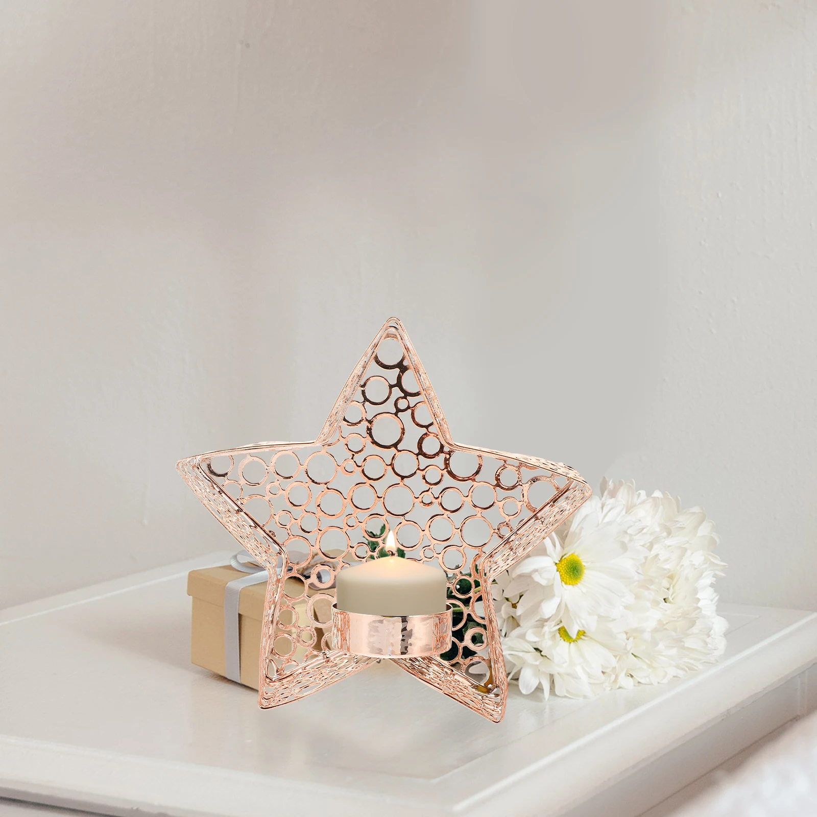 

Vintage Star Holder Iron Material Stable Base Tea Light Stand for Party Wedding Reception Decor Wedding Centerpieces