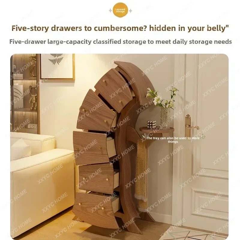 HHhot Sale Solid Wood Waist Chest Bedroom Robot Tilted Head Light Luxury Living Room