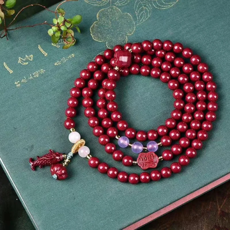 High-content natural mineral purple gold sand multi- four-circle bracelet
