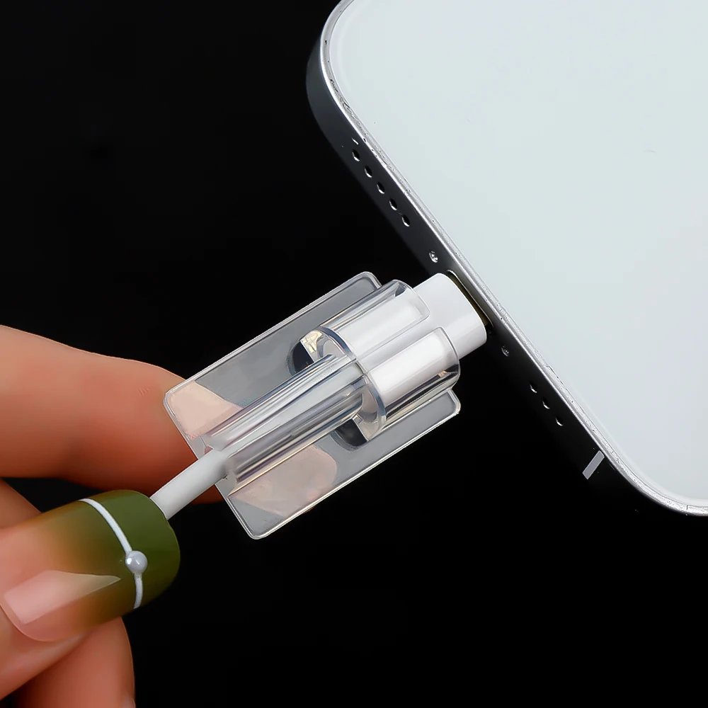 1-10PCS Transparent Cable Protector Cover For Apple iPhone Type C Micro USB Data Cord Universal Charger Wire Clear Case Clip