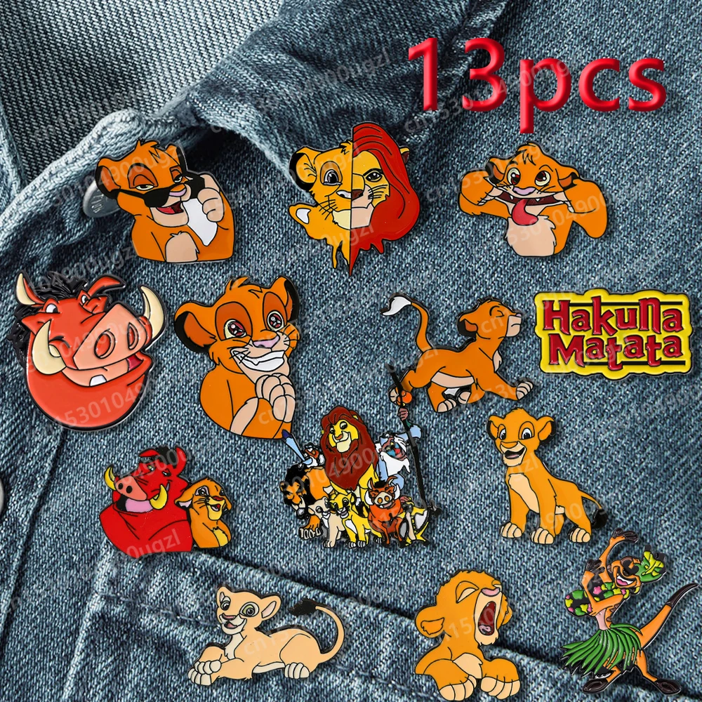 Disney The Lion King Cartoon Anime Brooch Cute Lapel Pin Fashion Animal Metal Enamel Badge Jewelry Backpack Accessories Gifts