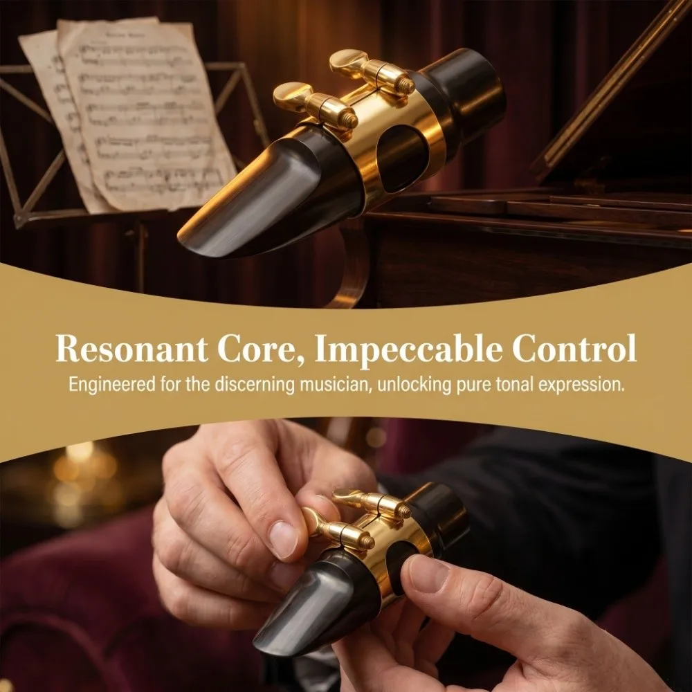 Adjustable Screw Saxophone Ligature Double Screw Fastening Hollow Cut-out Brass Ligature Brass Material Polished whistle clips